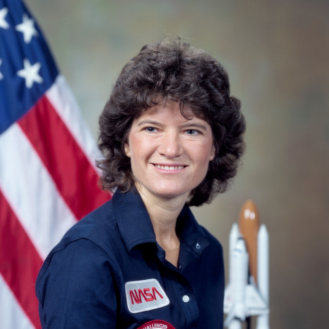 Square crop of Sally Ride, keeping the detected face